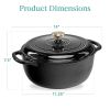 6-Quart Enamel Cast Iron Dutch Oven | Sleek Black Cookware