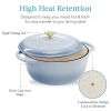6-Quart Enamel Cast Iron Dutch Oven | Elegant Baby Blue Cookware