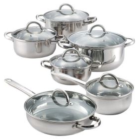 12-Piece Cool Touch Stainless Steel Cookware Set | Durable & Heat-Resistant
