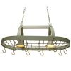 Slate Gray Finish | Rustic Ceiling-Mounted Hanging Pot Rack