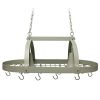 Slate Gray Finish | Rustic Ceiling-Mounted Hanging Pot Rack