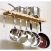 Wooden Wall-Mounted Pot Rack | Efficient Cookware Storage