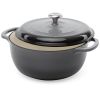 6-Quart Enamel Cast Iron Dutch Oven | Sleek Grey Cookware