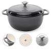6-Quart Enamel Cast Iron Dutch Oven | Sleek Grey Cookware