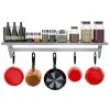 Heavy-Duty Stainless Steel Wall Shelf | Integrated Pot Rack