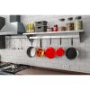 Heavy-Duty Stainless Steel Wall Shelf | Integrated Pot Rack