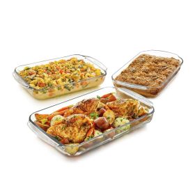 Glass 3-Piece Bakeware Set | Oven & Dishwasher Safe