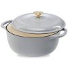 6-Quart Enamel Cast Iron Dutch Oven | Elegant Light Grey Cookware