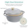 6-Quart Enamel Cast Iron Dutch Oven | Elegant Light Grey Cookware