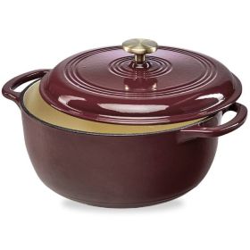 6-Quart  Enamel Cast Iron Dutch Oven | Maroon Cabernet Red