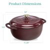 6-Quart  Enamel Cast Iron Dutch Oven | Maroon Cabernet Red