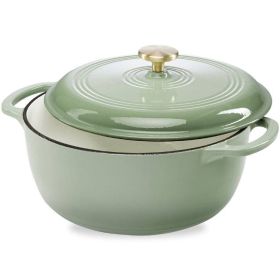 6-Quart Enamel Cast Iron Dutch Oven | Sage Green Cookware