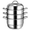 Stainless Steel Steamer Cookware Set  | 3-Tier