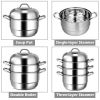 Stainless Steel Steamer Cookware Set  | 3-Tier