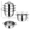 Stainless Steel Steamer Cookware Set  | 3-Tier