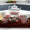 6-Piece Glass Tea Pot Set | Includes 4 Cups