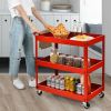 Red Steel Kitchen Utility Cart | Serving Station