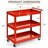 Red Steel Kitchen Utility Cart | Serving Station