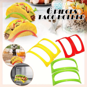 Taco Holder Set | Food-Grade Corn Roll Rack (Color: 6 Pieces Of Red, Yellow And Green)