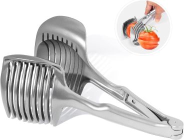 Tomato & Lemon Slicer Holder (Color: Stainless Steel Silver)