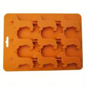 Silicone Ice Cube Mold | Dachshund (Color: Orange)