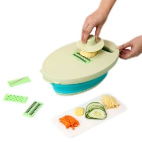 Vegetable Chopper | Multi-Blade Slicer (Color: Green)