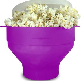 Microwave Silicone Popcorn Popper | Collapsible (Color: Purple)