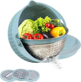 Colander & Mixing Bowl Set | 4-in-1 (Color: Blue)