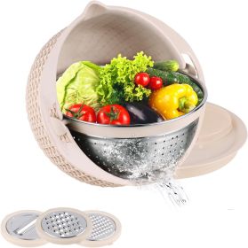 Colander & Mixing Bowl Set | 4-in-1 (Color: Pink)