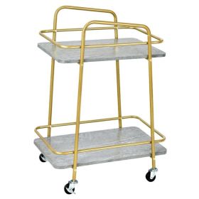 Kitchen Rolling Cart | Sturdy Steel Frame (Color: Gray)