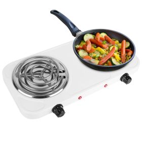 Electric Double Burner | Portable (Type: 2Burner, Color: White)