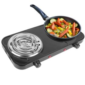 Electric Double Burner | Portable (Type: 2Burner, Color: Black)