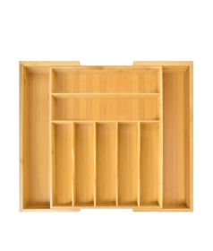 Drawer Organizer | Expandable Bamboo Tray (Color: Natural B)