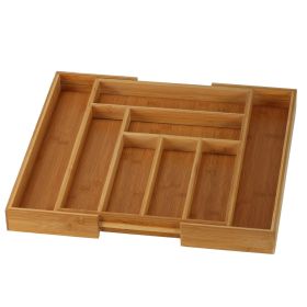 Drawer Organizer | Expandable Bamboo Tray (Color: Natural A)