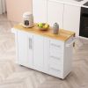 Rolling Kitchen Island Cart | 2-Door Cabinet