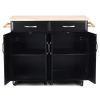 Rolling Island Cart | Rubber Wood Top
