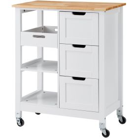 Kitchen Island | VEVOR Cart (Type: Semi-Enclosed Mobile Type, Color: White)