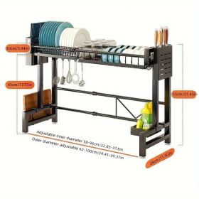 Retractable Dish Rack | Black (size: single layer)