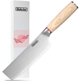 Japanese Vegetable Cleaver | Wooden Handle (Option: Vegetable Knife)