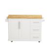 Rolling Kitchen Island Cart | 2-Door Cabinet