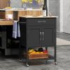 Kitchen Island Cart | Drawer & Towel Rack