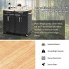 Rolling Island Cart | Rubber Wood Top