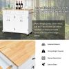 Rolling Island Cart | Rubber Wood Top