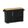 Rolling Kitchen Island Cart | 2-Door Cabinet