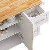 Rolling Kitchen Island Cart | 2-Door Cabinet