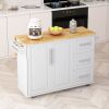 Rolling Kitchen Island Cart | 2-Door Cabinet