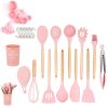 Silicone Kitchen Utensil Set | Wooden Handles