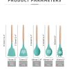 Silicone Kitchen Utensil Set | Wooden Handles