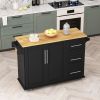 Rolling Kitchen Island Cart | 2-Door Cabinet