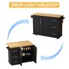 Rolling Kitchen Island Cart | 2-Door Cabinet